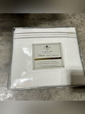 NEW Clara Clark Premier 1800 Collection California King White Sheet Set